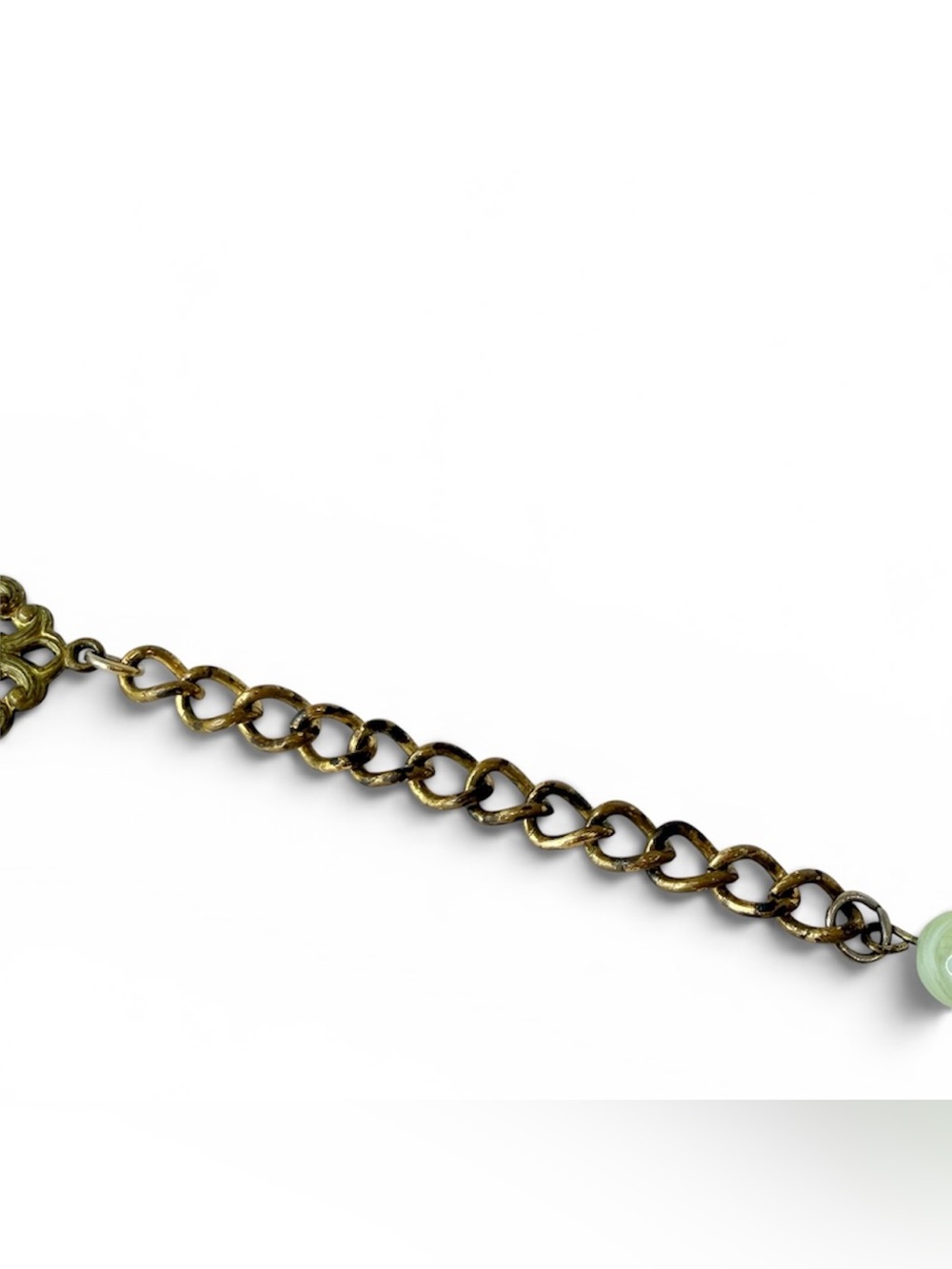 Vintage Coro 2-Strand Lucite Bead Necklace Yellow Green Marbled Gold Tone 18” - Picture 10 of 11